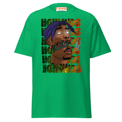 Tupac Abstract Art Hip - Hop Graphic T-Shirt - Irish Green - T-Shirts Online