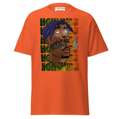 Tupac Abstract Art Hip - Hop Graphic T-Shirt - Orange - T-Shirts Online