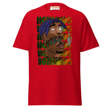 Tupac Abstract Art Hip - Hop Graphic T-Shirt - Red - T-Shirts Online