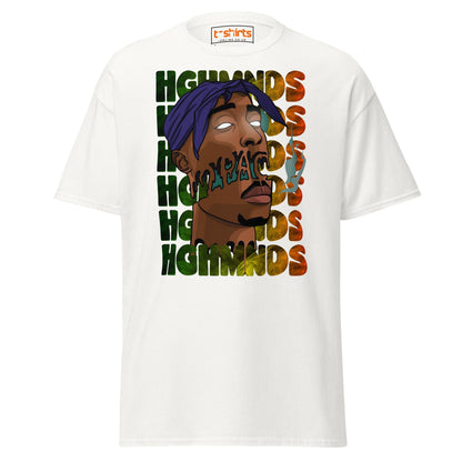 Tupac Abstract Art Hip - Hop Graphic T-Shirt - White - T-Shirts Online