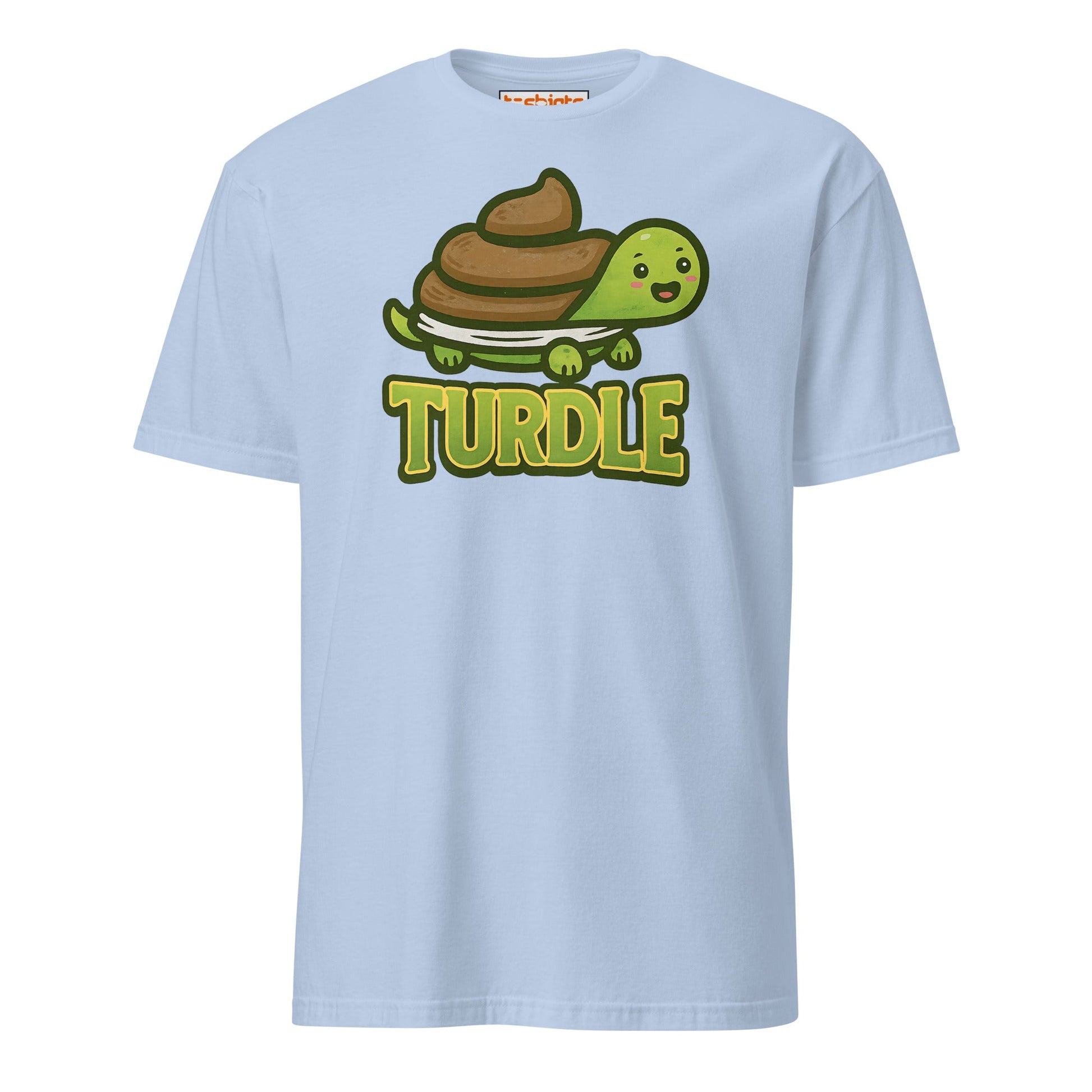 Turdle T-Shirt – Funny Poop Turtle Pun Cartoon Tee - Light Blue - T-Shirts Online
