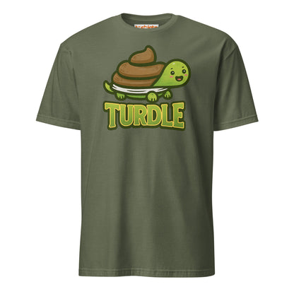 Turdle T-Shirt – Funny Poop Turtle Pun Cartoon Tee - Military Green - T-Shirts Online