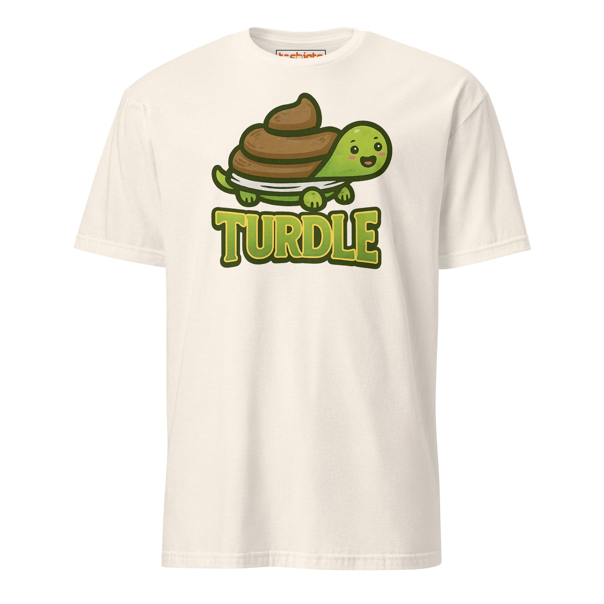 Turdle T-Shirt – Funny Poop Turtle Pun Cartoon Tee - Natural - T-Shirts Online