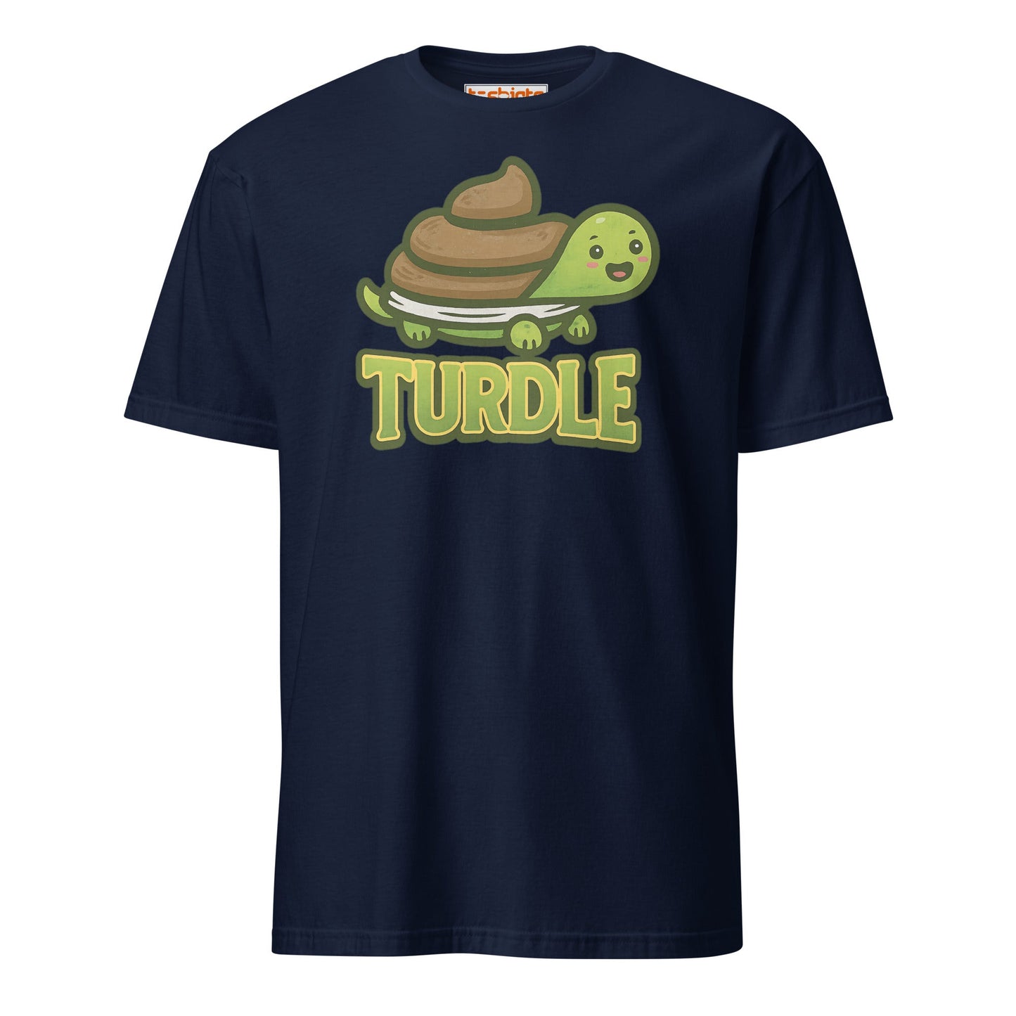 Turdle T-Shirt – Funny Poop Turtle Pun Cartoon Tee - Navy - T-Shirts Online