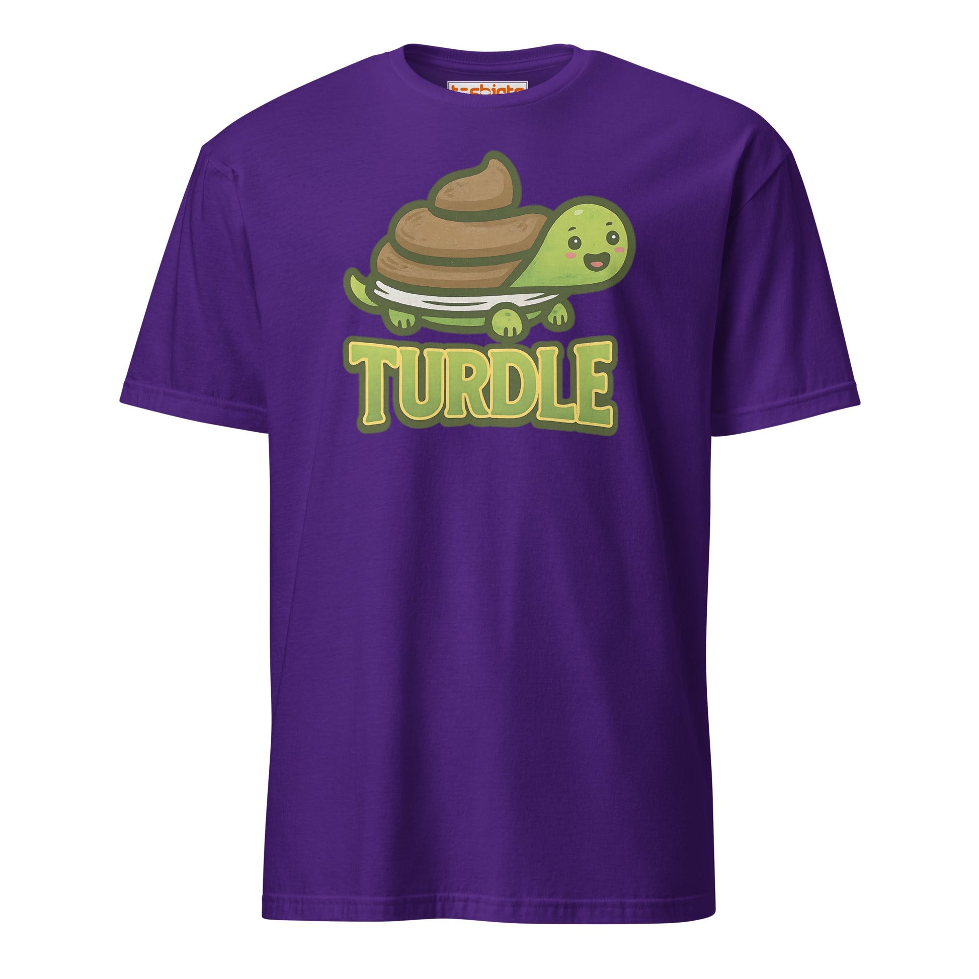 Turdle T-Shirt – Funny Poop Turtle Pun Cartoon Tee - Purple - T-Shirts Online