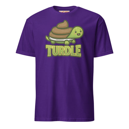 Turdle T-Shirt – Funny Poop Turtle Pun Cartoon Tee - Purple - T-Shirts Online