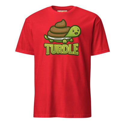Turdle T-Shirt – Funny Poop Turtle Pun Cartoon Tee - Red - T-Shirts Online