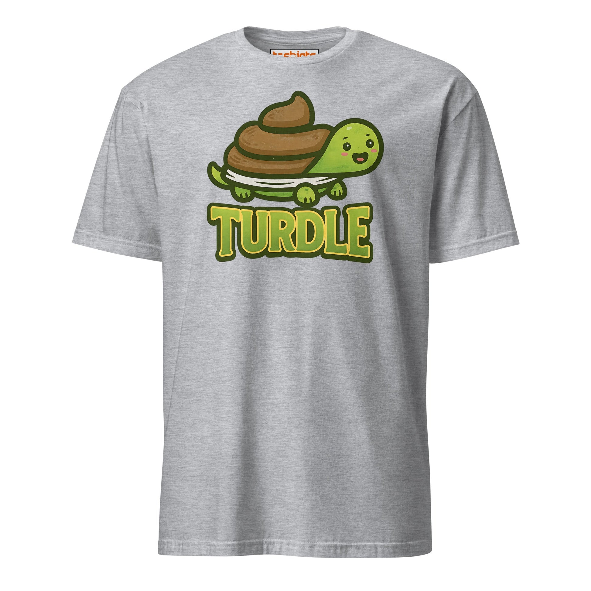 Turdle T-Shirt – Funny Poop Turtle Pun Cartoon Tee - Sport Grey - T-Shirts Online