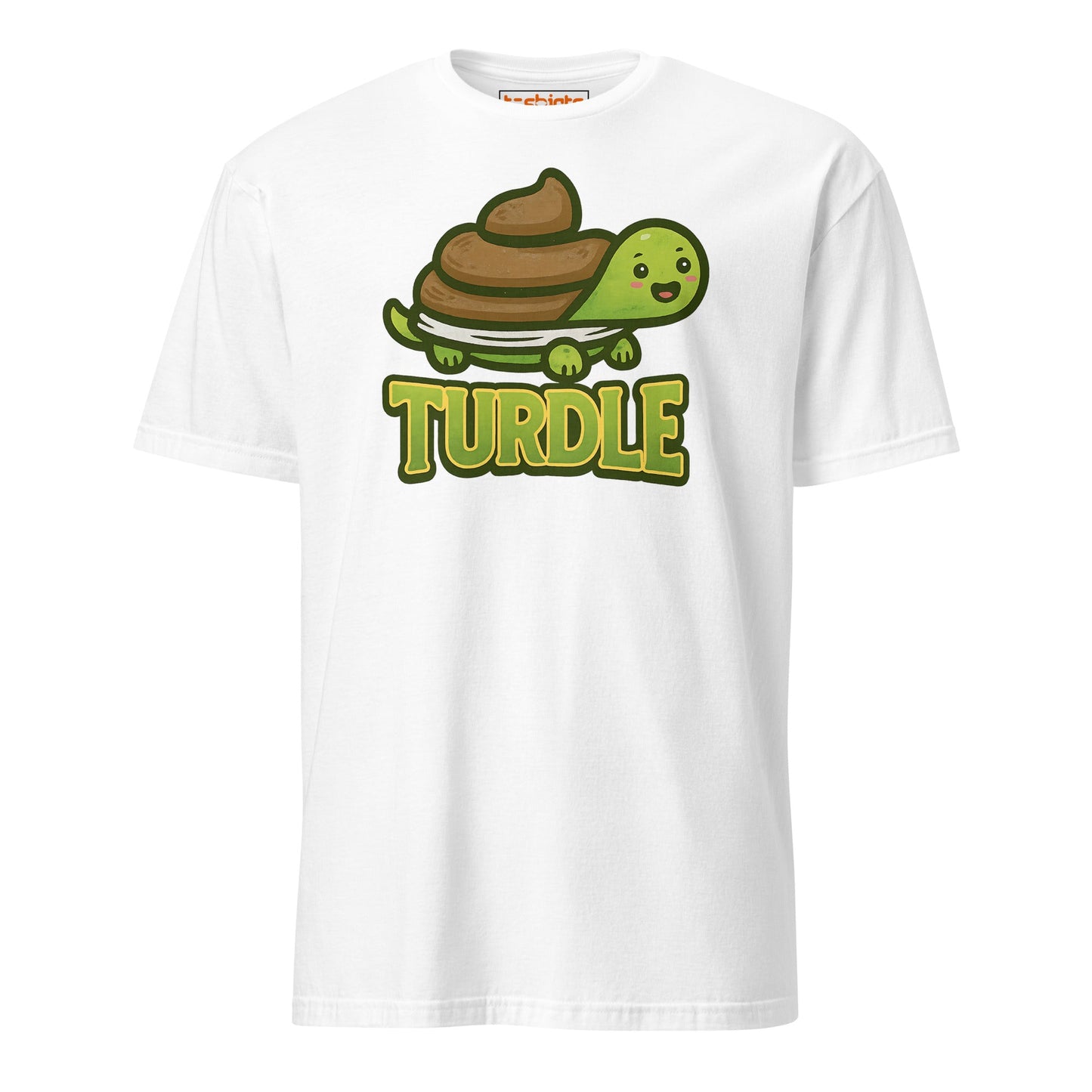 Turdle T-Shirt – Funny Poop Turtle Pun Cartoon Tee - White - T-Shirts Online