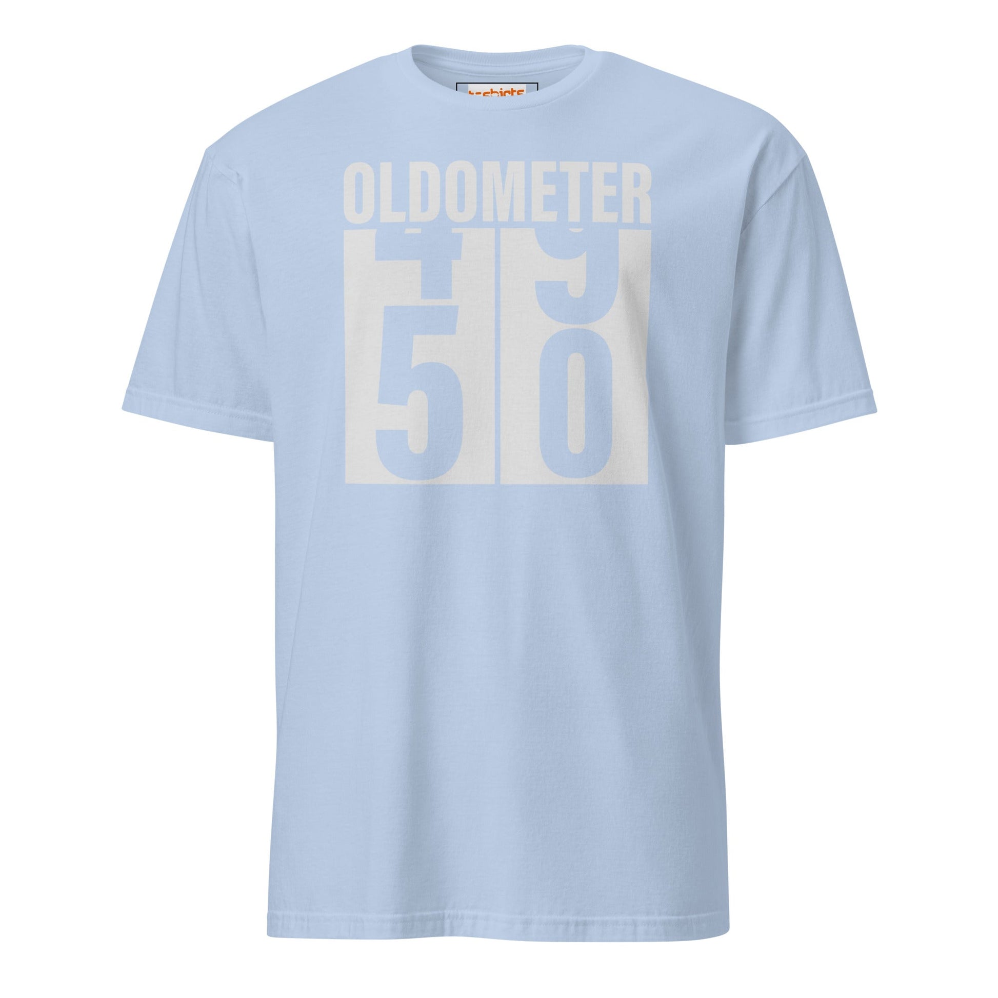 Turning 50 T-Shirt | Oldometer Birthday Tee - Light Blue - T-Shirts Online