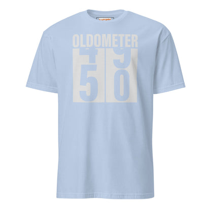 Turning 50 T-Shirt | Oldometer Birthday Tee - Light Blue - T-Shirts Online