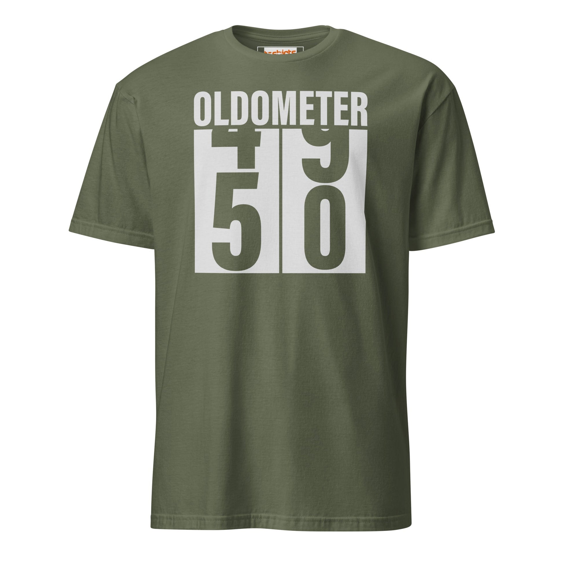 Turning 50 T-Shirt | Oldometer Birthday Tee - Military Green - T-Shirts Online