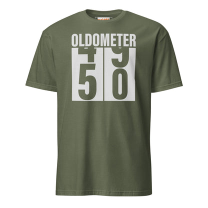 Turning 50 T-Shirt | Oldometer Birthday Tee - Military Green - T-Shirts Online