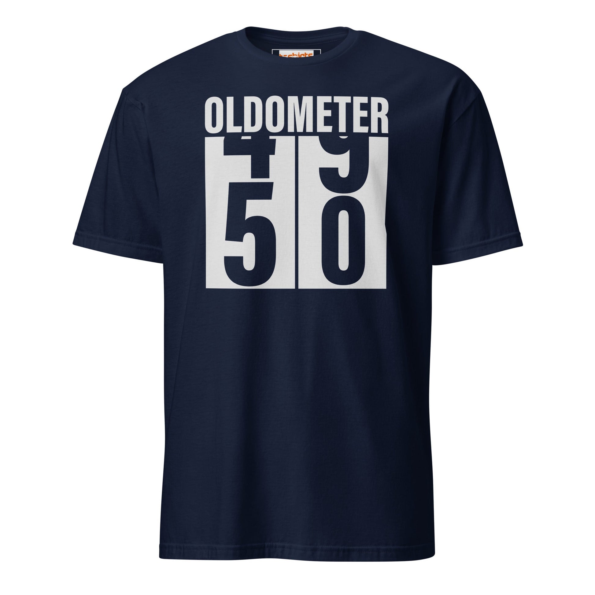 Turning 50 T-Shirt | Oldometer Birthday Tee - Navy - T-Shirts Online