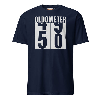 Turning 50 T-Shirt | Oldometer Birthday Tee - Navy - T-Shirts Online