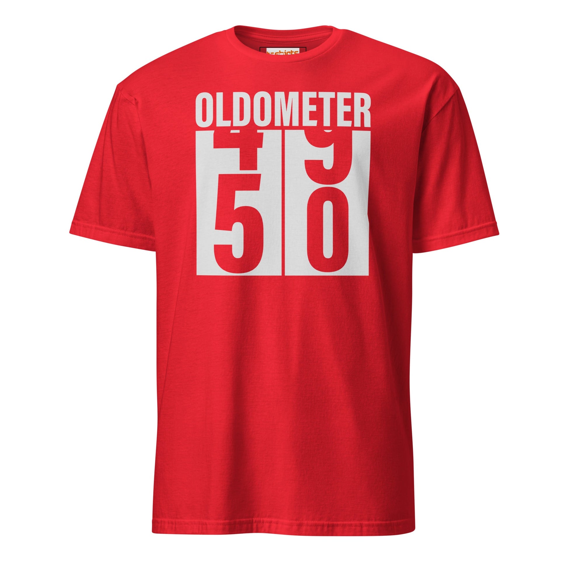 Turning 50 T-Shirt | Oldometer Birthday Tee - Red - T-Shirts Online