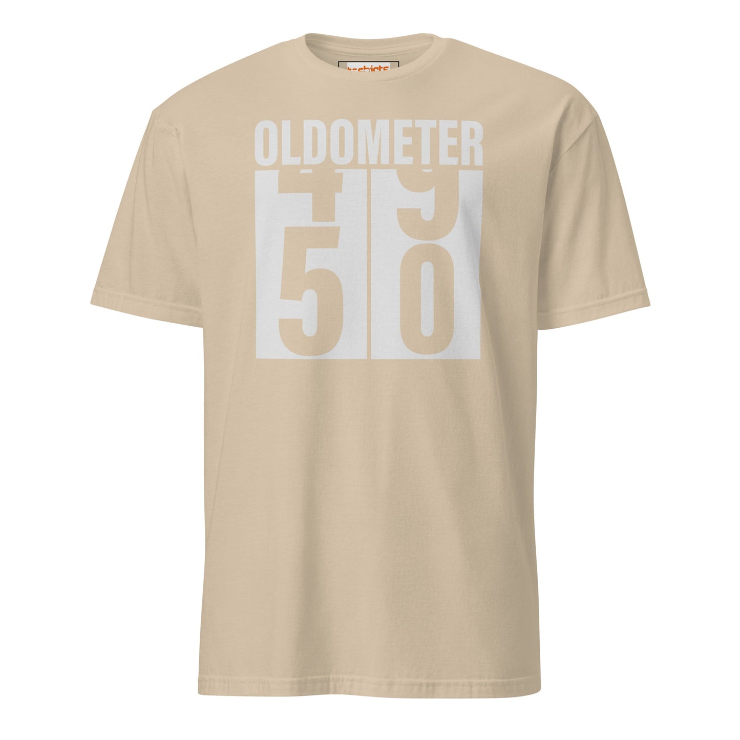 Turning 50 T-Shirt | Oldometer Birthday Tee - Sand - T-Shirts Online