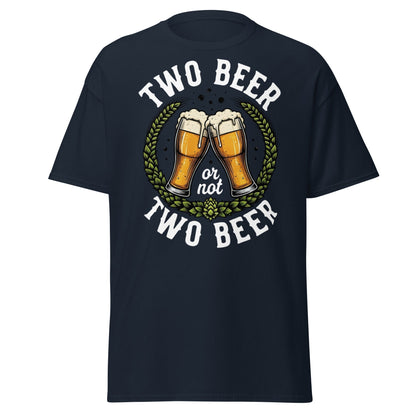 Two Beer or Not Two Beer Funny Shakespeare Beer T-Shirt - Navy - T-Shirts Online