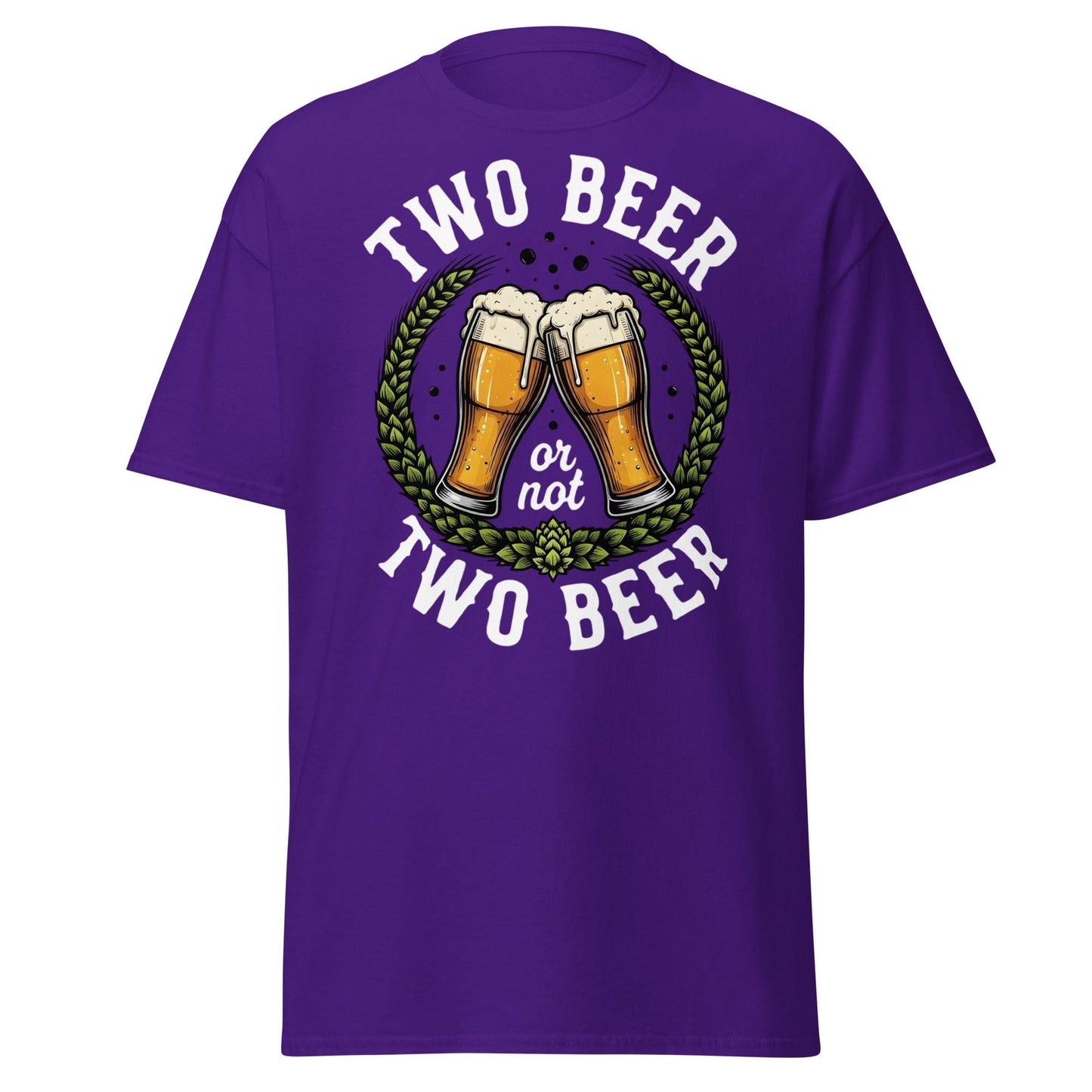 Two Beer or Not Two Beer Funny Shakespeare Beer T-Shirt - Purple - T-Shirts Online