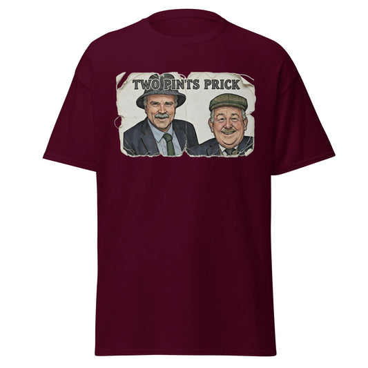 Two Pints Prick T-Shirt - Funny Still Game Fan Tee - Maroon - T-Shirts Online