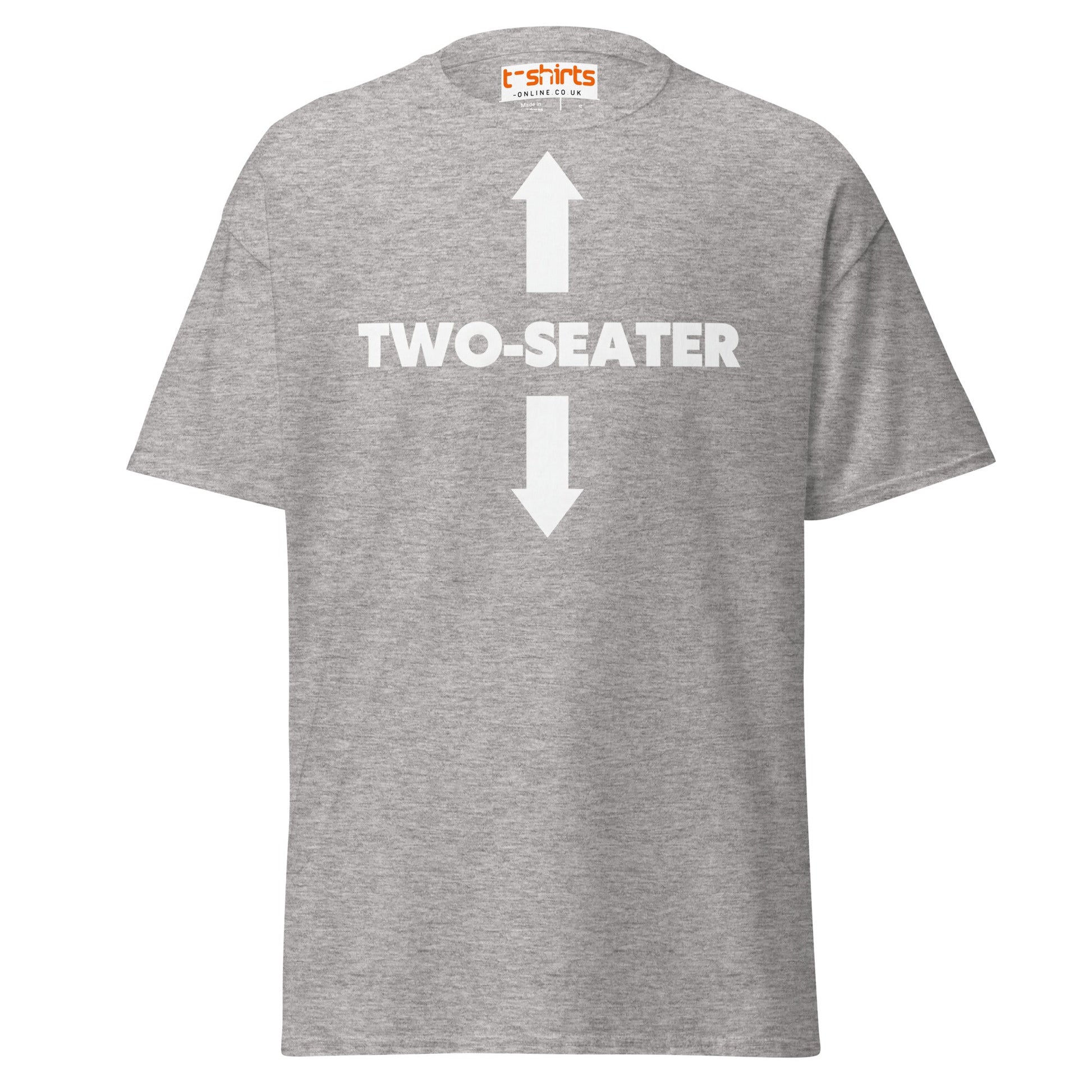 Two - Seater T-Shirt | Funny Adult Humor Tee - Sport Grey - T-Shirts Online