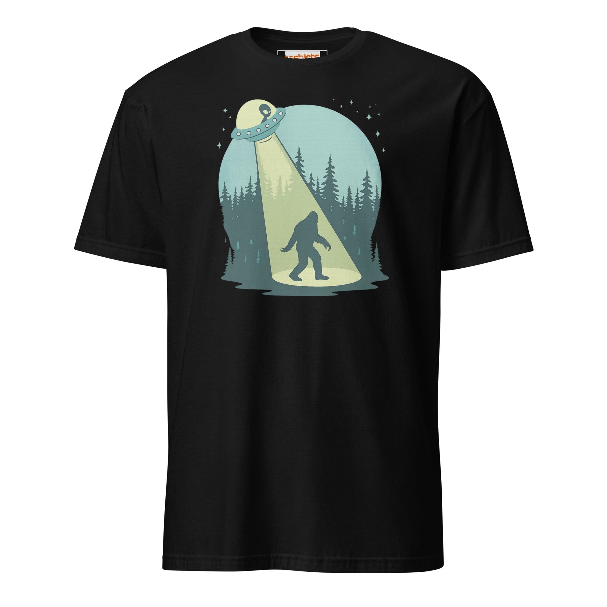 UFO Sasquatch T-Shirt | Funny Alien Bigfoot Tee - Black - T-Shirts Online