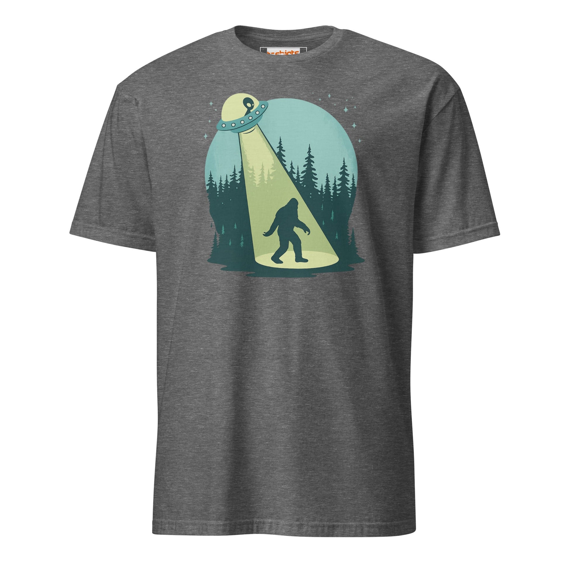UFO Sasquatch T-Shirt | Funny Alien Bigfoot Tee - Graphite Heather - T-Shirts Online