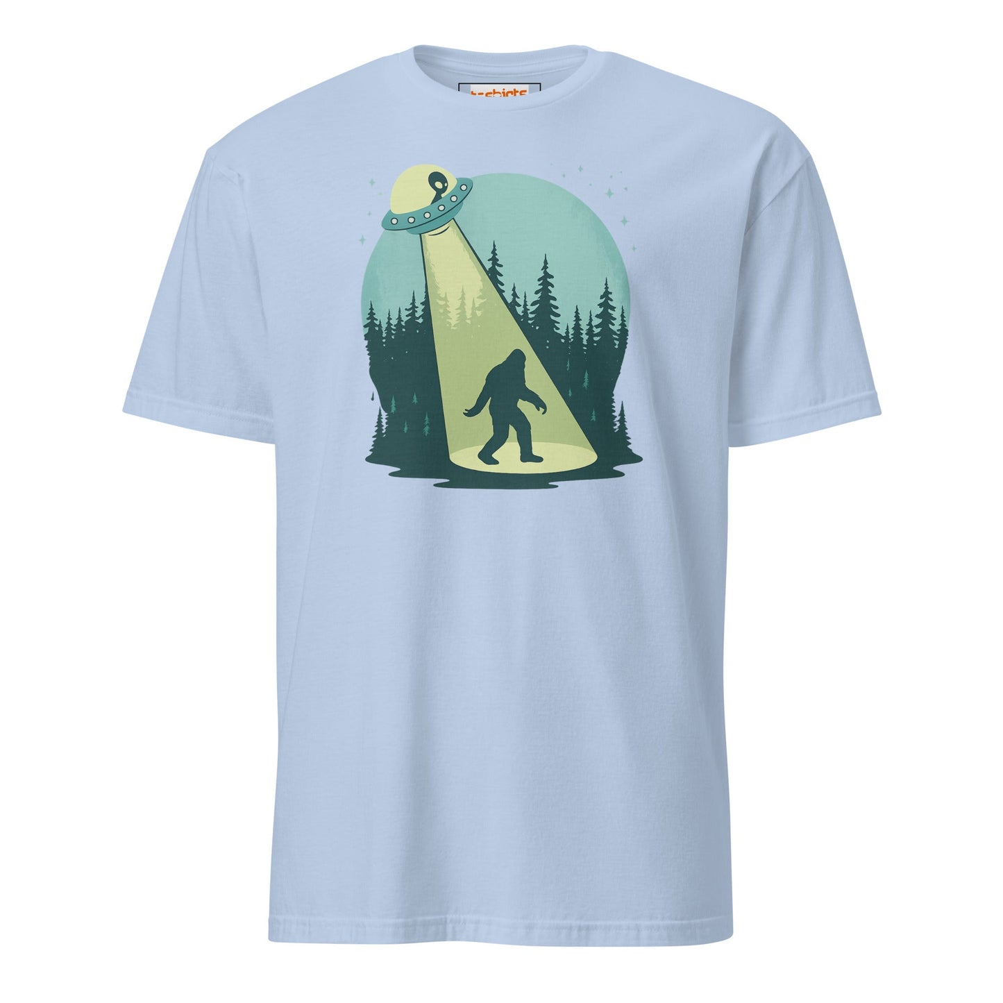 UFO Sasquatch T-Shirt | Funny Alien Bigfoot Tee - Light Blue - T-Shirts Online