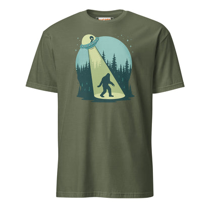 UFO Sasquatch T-Shirt | Funny Alien Bigfoot Tee - Military Green - T-Shirts Online