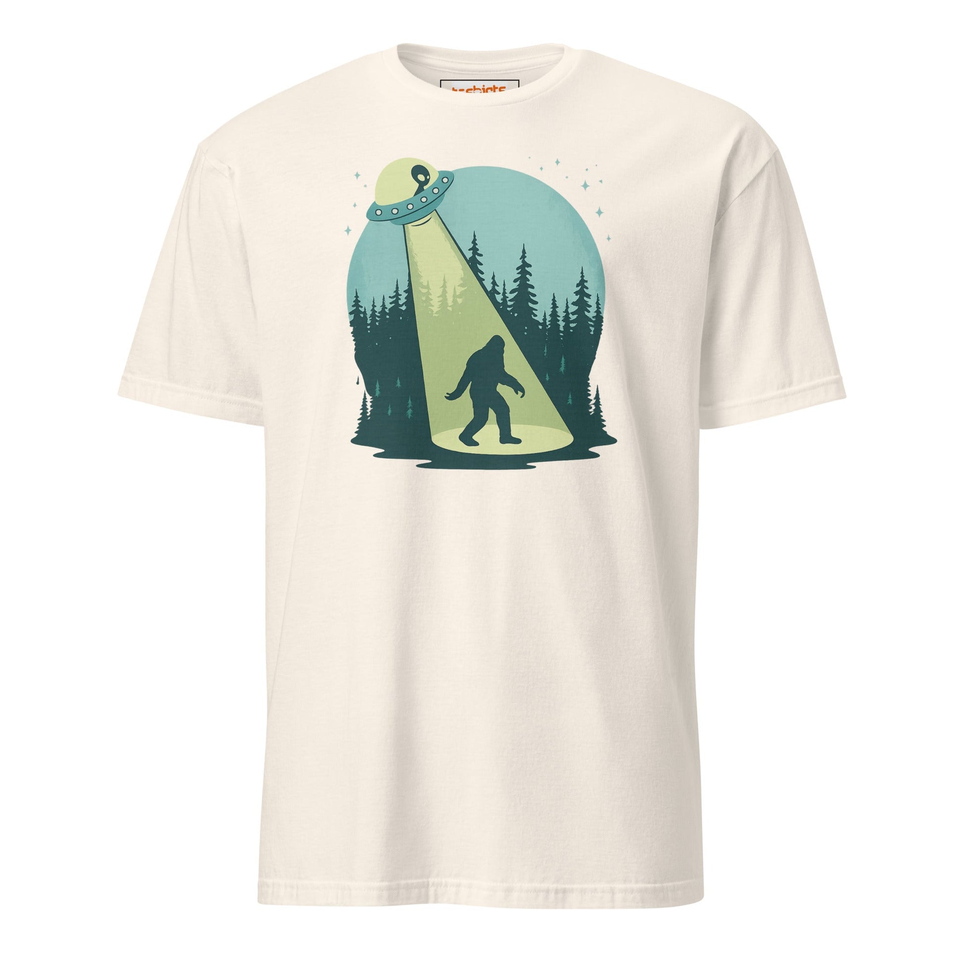 UFO Sasquatch T-Shirt | Funny Alien Bigfoot Tee - Natural - T-Shirts Online