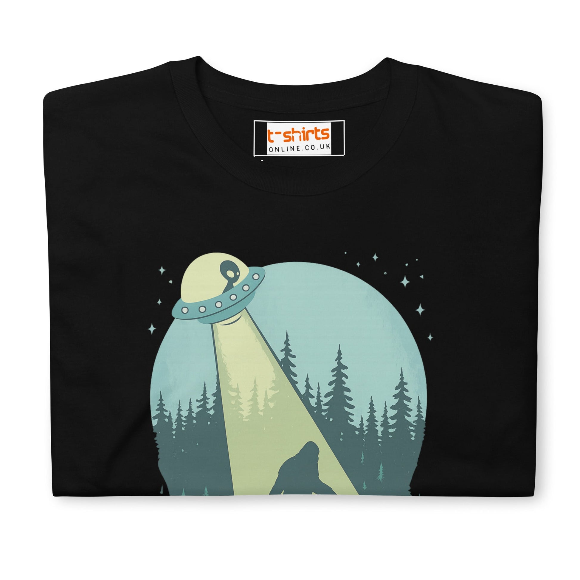UFO Sasquatch T-Shirt | Funny Alien Bigfoot Tee - Navy - T-Shirts Online