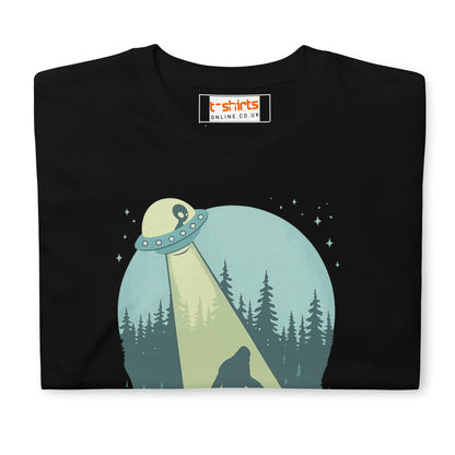 UFO Sasquatch T-Shirt | Funny Alien Bigfoot Tee - Navy - T-Shirts Online