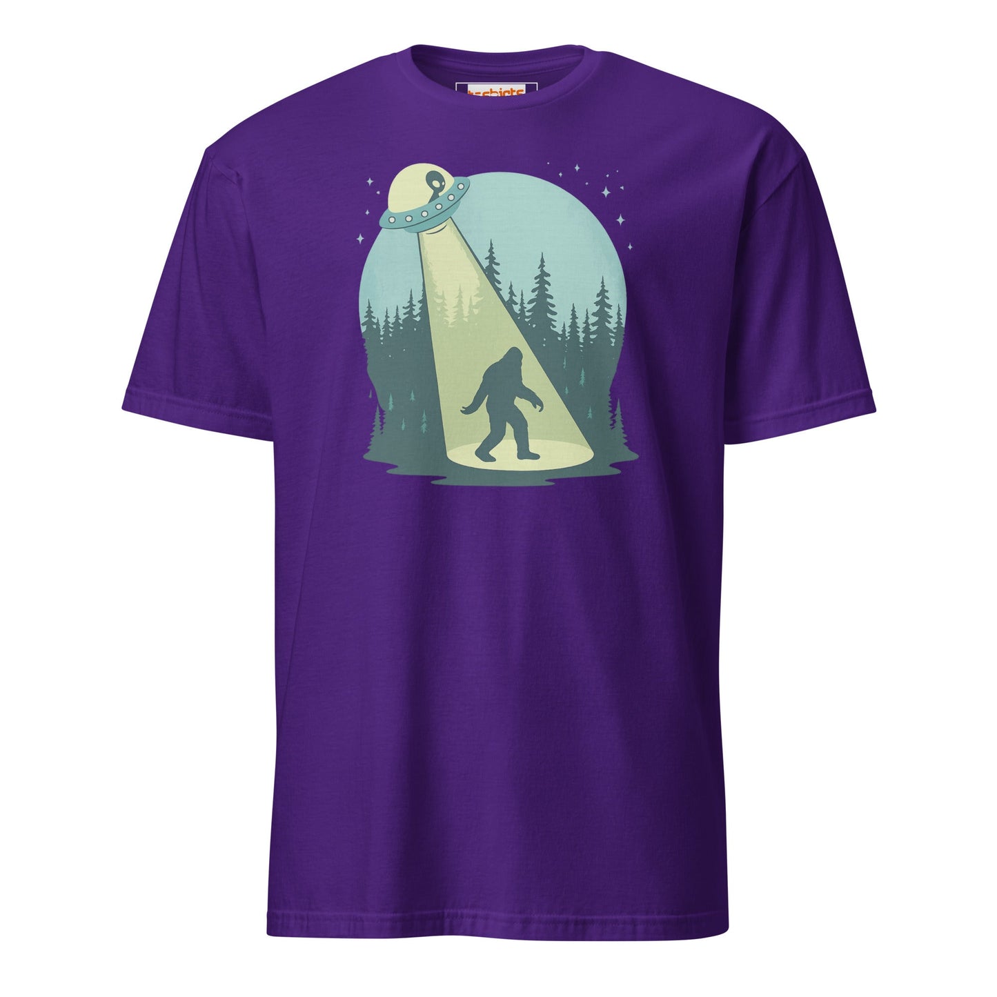 UFO Sasquatch T-Shirt | Funny Alien Bigfoot Tee - Purple - T-Shirts Online