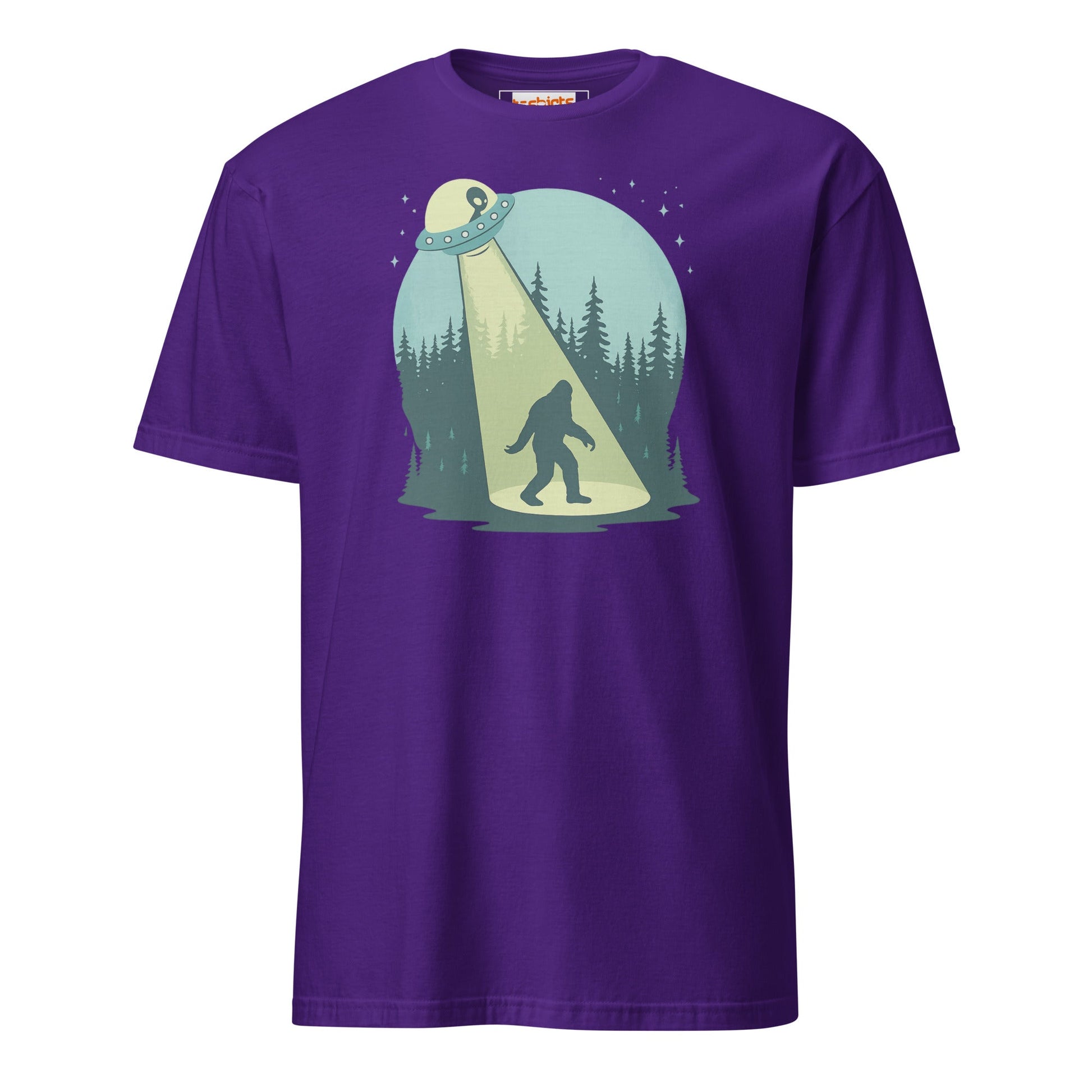 UFO Sasquatch T-Shirt | Funny Alien Bigfoot Tee - Purple - T-Shirts Online
