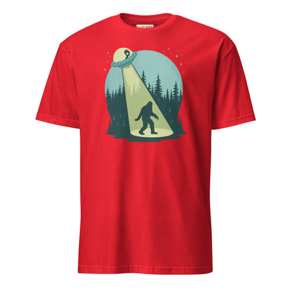 UFO Sasquatch T-Shirt | Funny Alien Bigfoot Tee - Red - T-Shirts Online