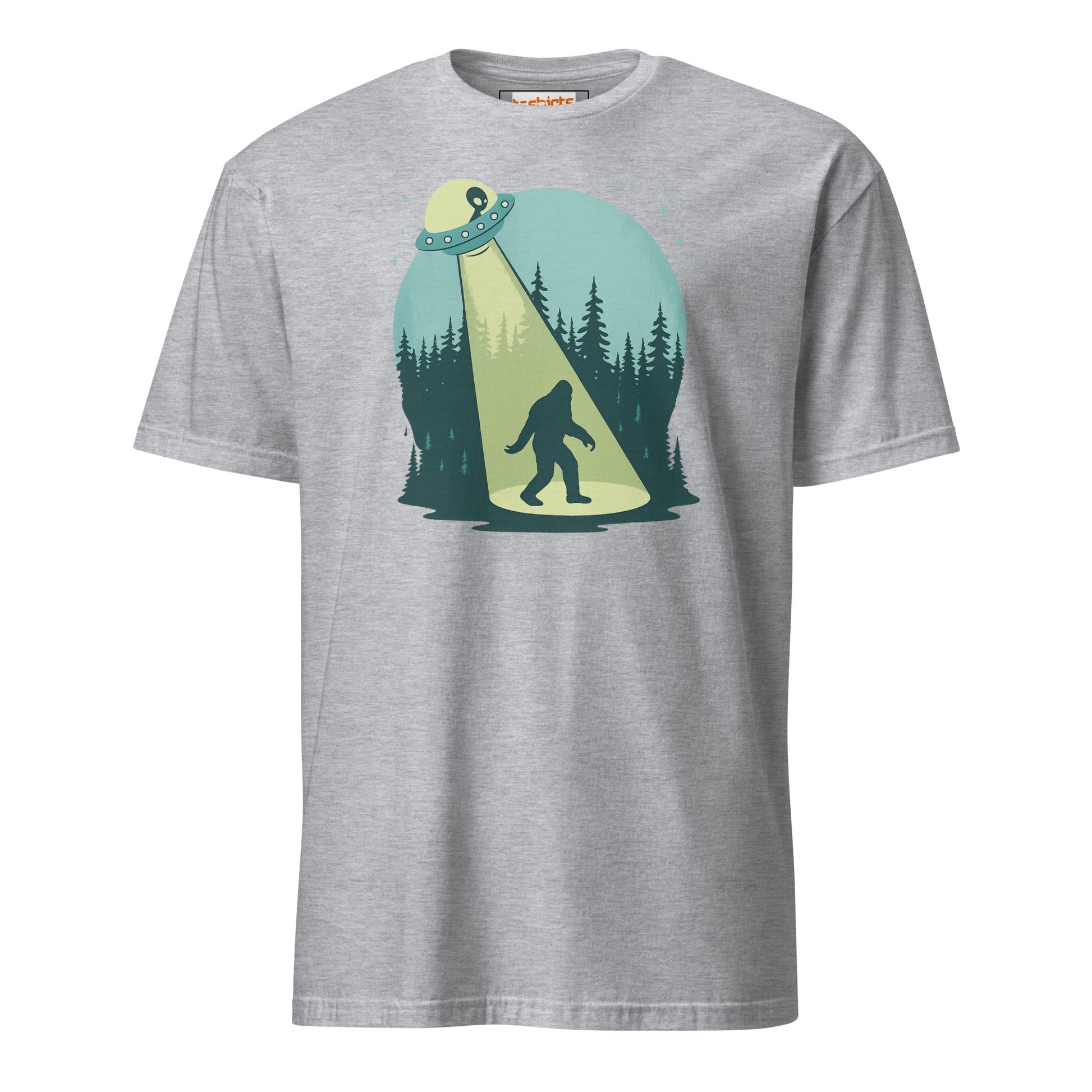 UFO Sasquatch T-Shirt | Funny Alien Bigfoot Tee - Sport Grey - T-Shirts Online