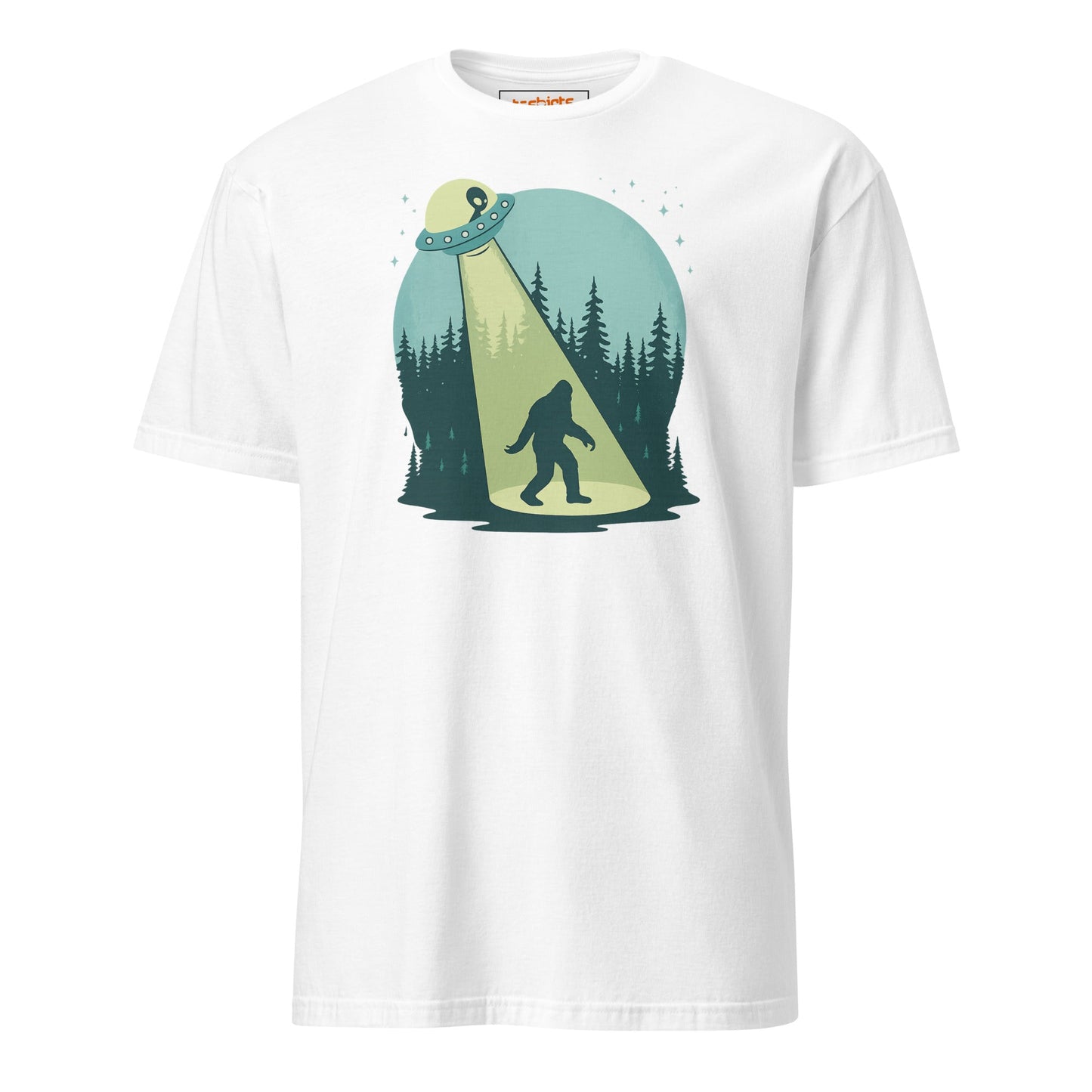 UFO Sasquatch T-Shirt | Funny Alien Bigfoot Tee - White - T-Shirts Online
