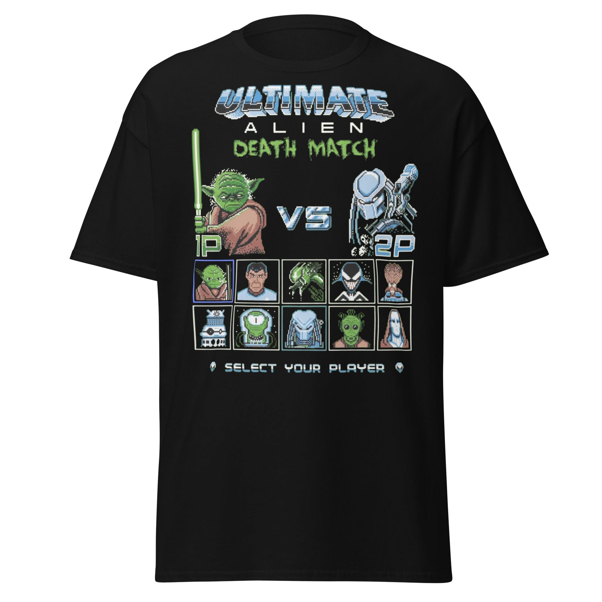 Ultimate Alien Death Match T-Shirt - Retro Gaming Parody - Black - T-Shirts Online