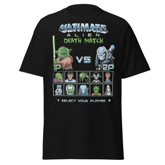 Ultimate Alien Death Match T-Shirt - Retro Gaming Parody - Black - T-Shirts Online