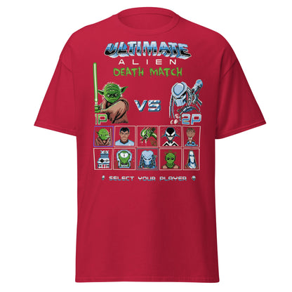 Ultimate Alien Death Match T-Shirt - Retro Gaming Parody - Cardinal - T-Shirts Online