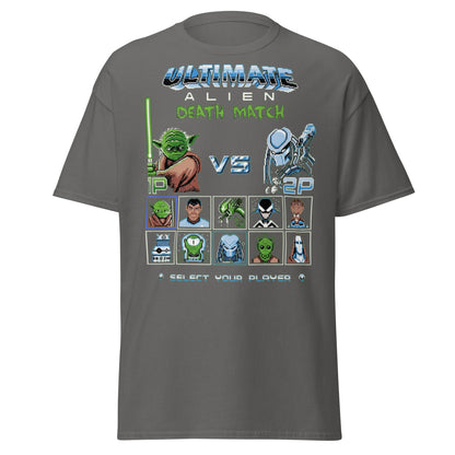 Ultimate Alien Death Match T-Shirt - Retro Gaming Parody - Charcoal - T-Shirts Online