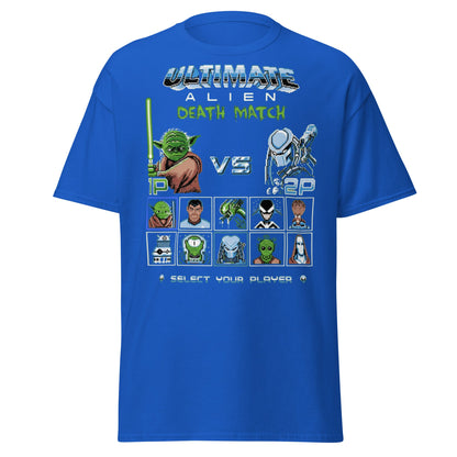 Ultimate Alien Death Match T-Shirt - Retro Gaming Parody - Royal - T-Shirts Online