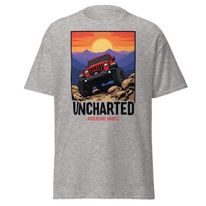 Uncharted Adventure Awaits Off - Road Jeep Tee | 4x4 Apparel - Sport Grey - T-Shirts Online