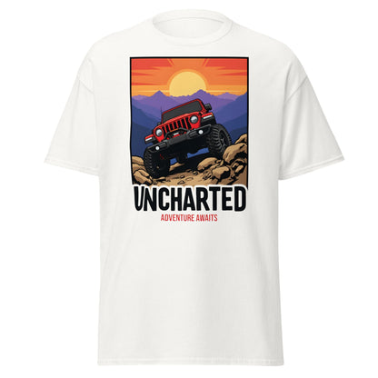 Uncharted Adventure Awaits Off - Road Jeep Tee | 4x4 Apparel - White - T-Shirts Online