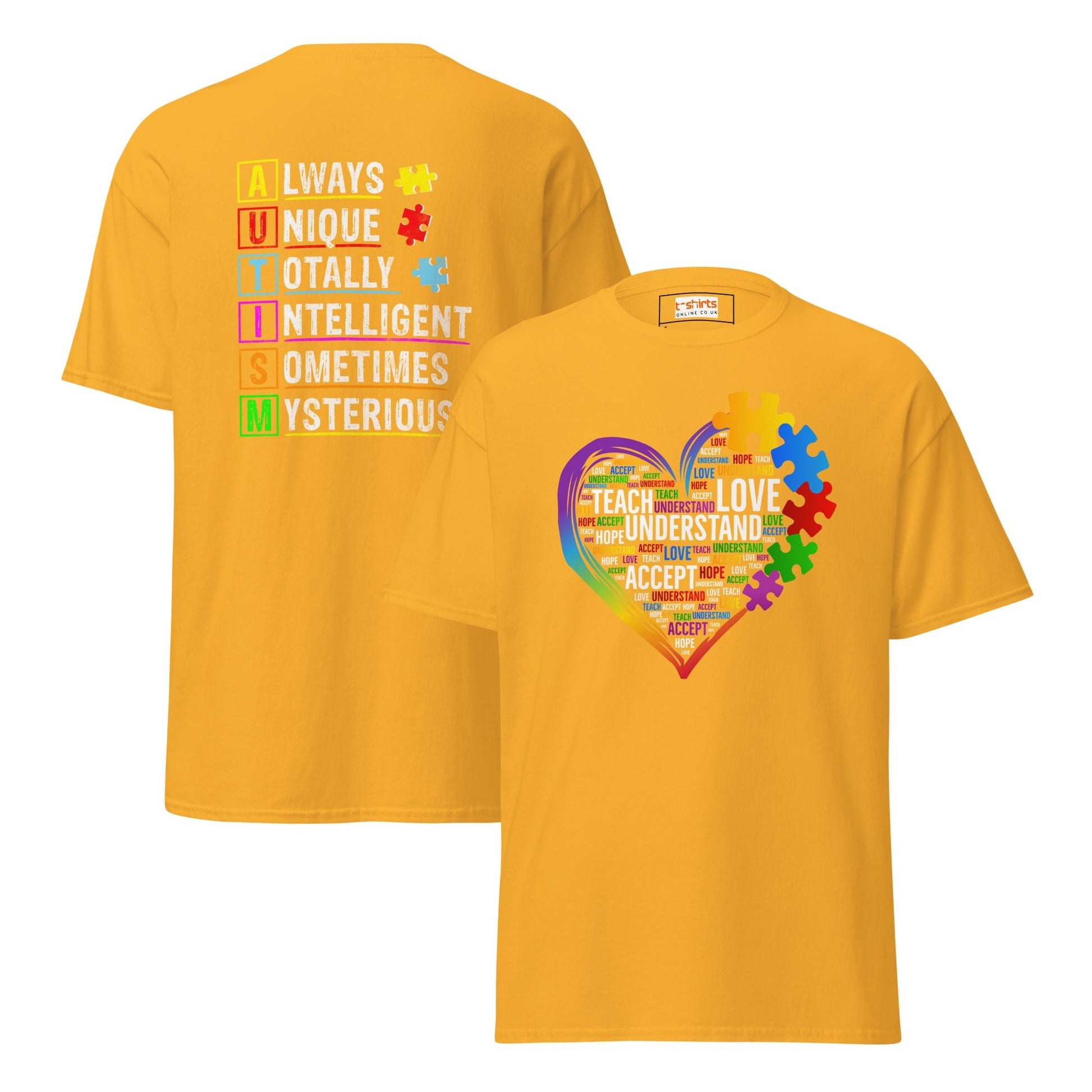 Understand Autism | Autism T-Shirt - Gold - T-Shirts Online