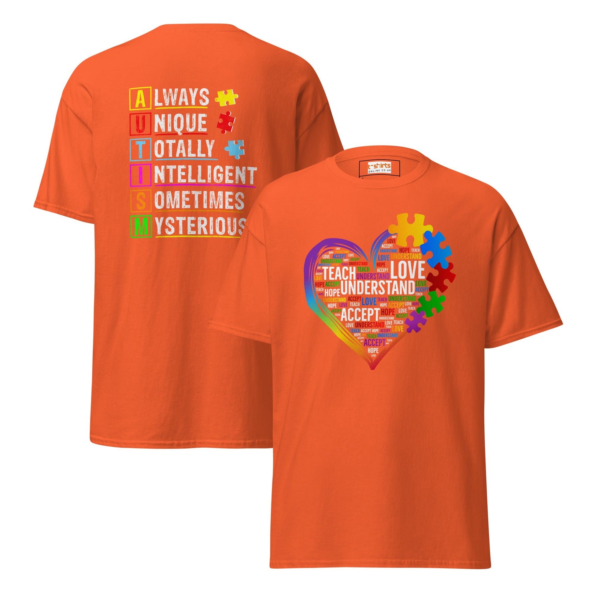 Understand Autism | Autism T-Shirt - Orange - T-Shirts Online