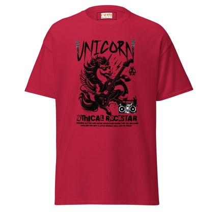 Unicorn Mythical Rockstar T-Shirt - Cardinal - T-Shirts Online