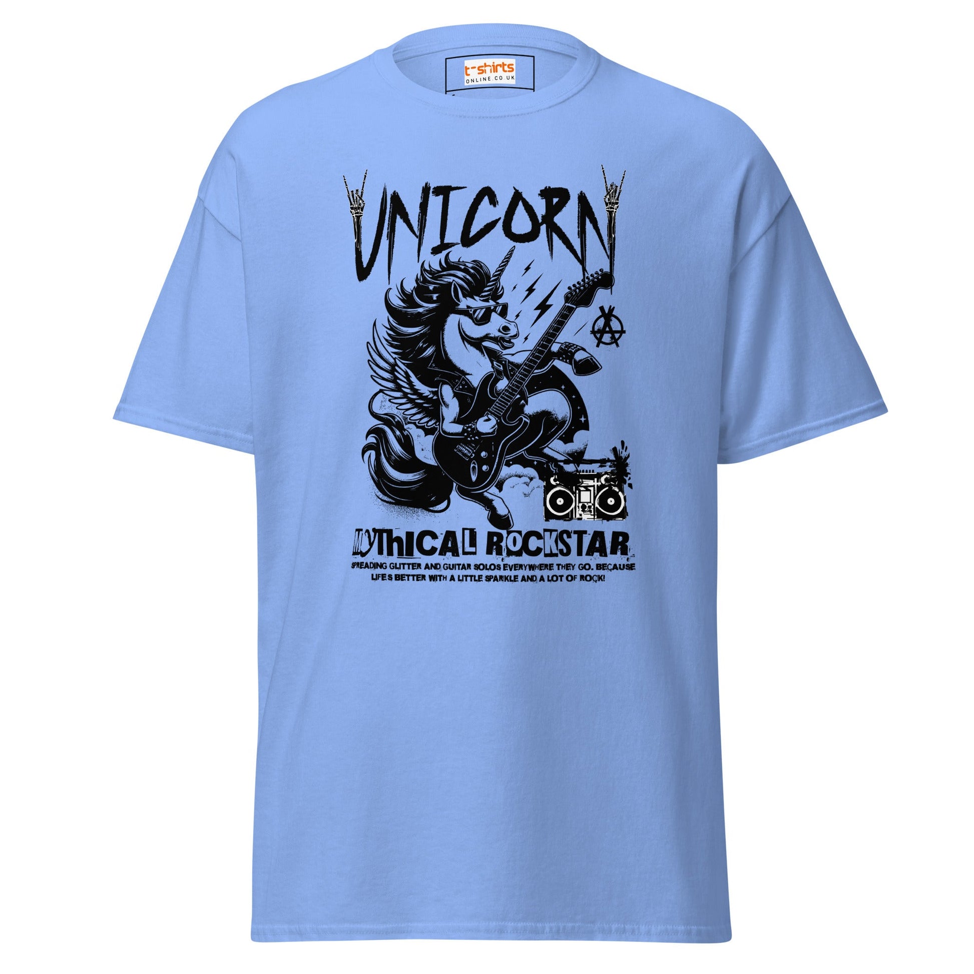 Unicorn Mythical Rockstar T-Shirt - Carolina Blue - T-Shirts Online