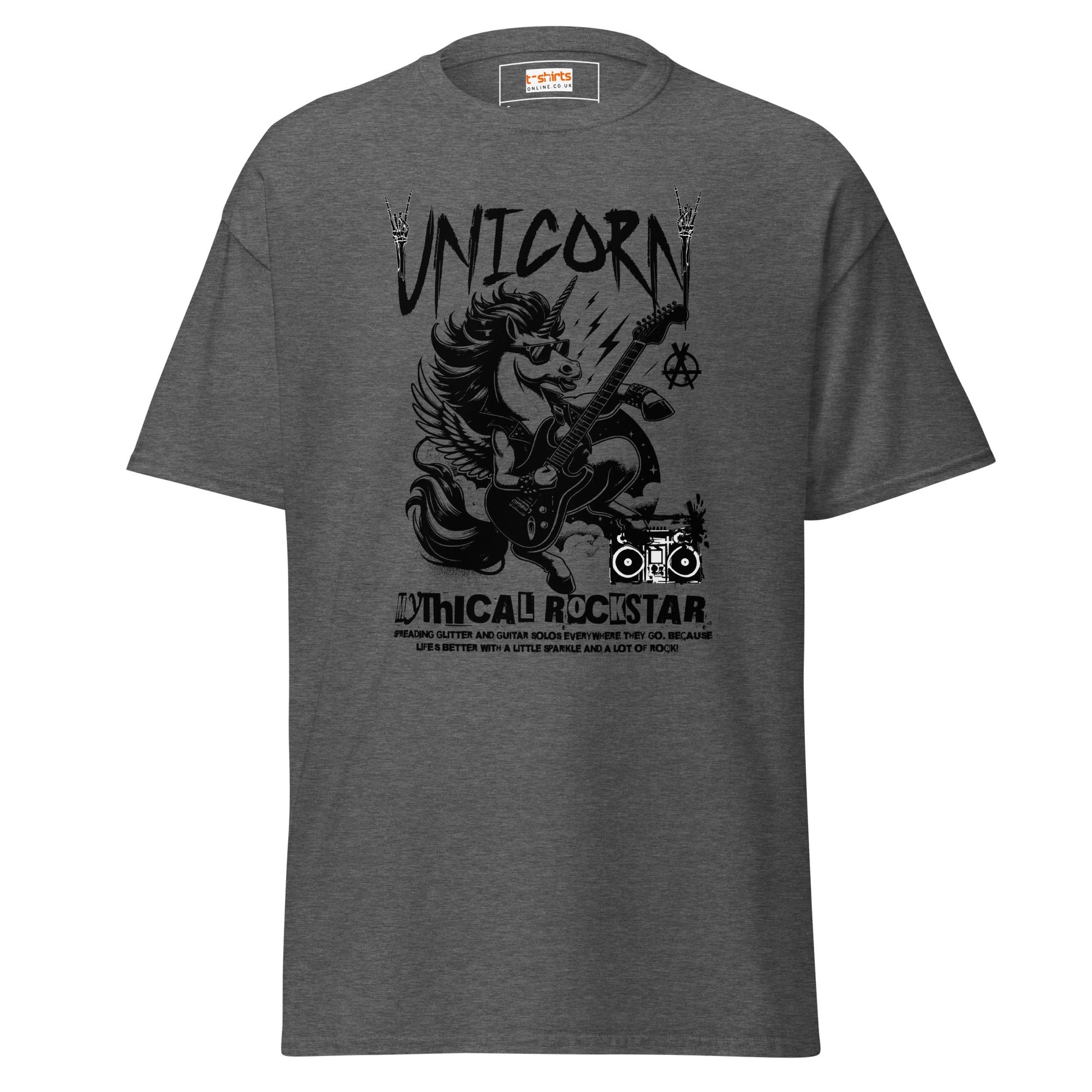Unicorn Mythical Rockstar T-Shirt - Dark Heather - T-Shirts Online