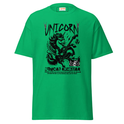Unicorn Mythical Rockstar T-Shirt - Irish Green - T-Shirts Online